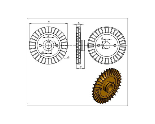 колесо рабочее II ступени для 777312, 778332 Ø12мм; h13мм; hl 6,9мм