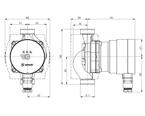 Циркуляційний насос NMT MINI 15/30-130 Циркуляційний насос NMT MINI 15/30-130