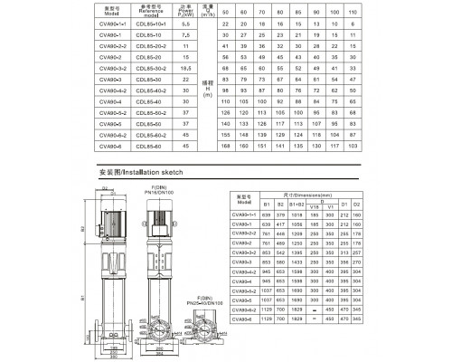 CVA90-1 mehrstufige Vertikalpumpe