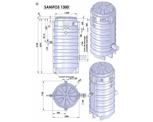 Кәріздік сорғы станциясы SANIFOS 1300, SFA (Франция)