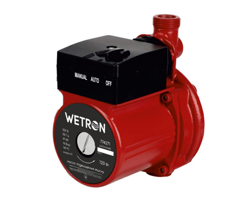 Насос для підвищення тиску 120Вт Hmax 9м Qmax 30л/хв Ø¾" 160мм + гайки Ø½" WETRON (774271) Насос для підвищення тиску 120Вт Hmax 9м Qmax 30л/хв Ø¾" 160мм + гайки Ø½" WETRON (774271)