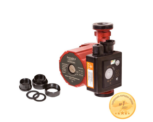 Насос циркуляційний енергозберігаючий 5-45Вт Hmax 6м Qmax 50л/хв Ø1½" 130мм + гайки Ø1" AQUATICA (774137) Насос циркуляційний енергозберігаючий 5-45Вт Hmax 6м Qmax 50л/хв Ø1½" 130мм + гайки Ø1" AQUATICA (774137)