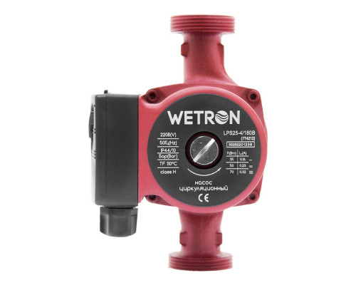 Насос циркуляційний 75Вт Hmax 4м Qmax 40л/хв Ø1½" 180мм бордо+гайки Ø1" WETRON LР525–4/180В (774212) Насос циркуляційний 75Вт Hmax 4м Qmax 40л/хв Ø1½" 180мм бордо+гайки Ø1" WETRON LР525–4/180В (774212)