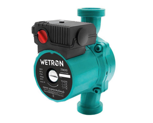 Насос циркуляційний 75Вт Hmax 4м Qmax 45л/хв Ø1½" 130мм зел + гайки Ø1" WETRON (774313) Насос циркуляційний 75Вт Hmax 4м Qmax 45л/хв Ø1½" 130мм зел + гайки Ø1" WETRON (774313)