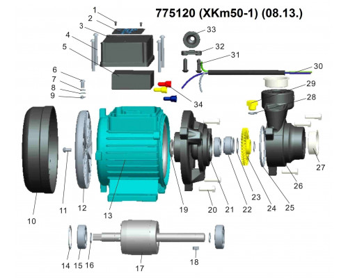 Насос вихровий 0.11кВт Hmax 23м Qmax 25л/хв LEO XKm50-1 (775120)