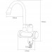 Кран-водонагрівач проточний JZ 3.0кВт 0.4-5бар для кухні гусак вухо на гайці AQUATICA JZ-6B141W (9793103)