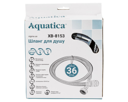 Шланг для душа 1/2" SS хромований розтяжний з підшипником 150-210см AQUATICA XB-8153 (9792020)