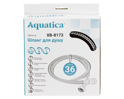 Шланг для душа 1/2" SS хромований з підшипником 150см AQUATICA XB-8173 (9792021)