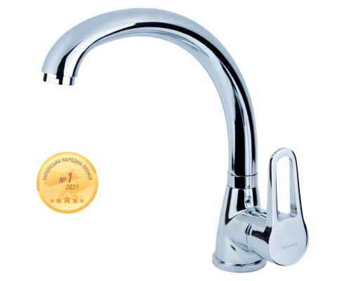 Змішувач HL Ø35 для кухні гусак вухо на гайці AQUATICA HL-4B130C (9734100)
