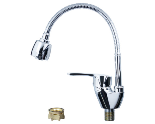 Змішувач ML Ø40 для кухні гусак гофрований на гайці AQUATICA ML-4B644C (9746120) Змішувач ML Ø40 для кухні гусак гофрований на гайці AQUATICA ML-4B644C (9746120)