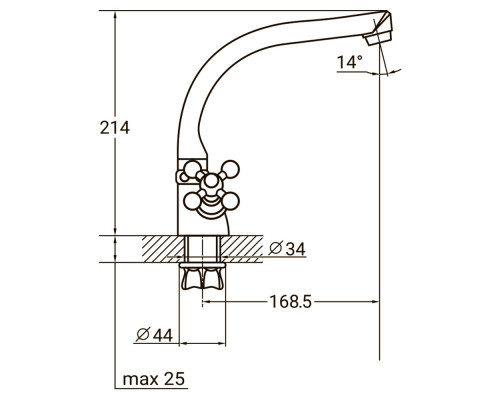 Змішувач PL 1/2" для кухні Г-гусак на гайці AQUATICA PL-4B255C (9777120) Змішувач PL 1/2" для кухні Г-гусак на гайці AQUATICA PL-4B255C (9777120)