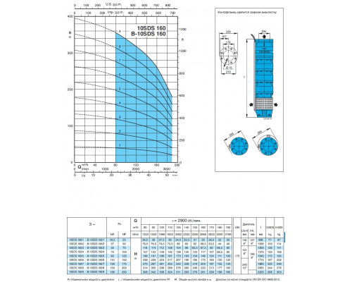 Насос скважинный 10" Calpeda B10SDS160/7 160м3/ч, 204м, 130квт аналог ЭЦВ10-140-220 ЭЦВ10-160-180   