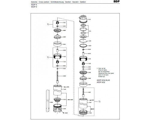 Насос скважинный 4" Calpeda 4SDP6/14C 6м3/ч, 59м, 1,5квт аналог ЭЦВ4-6-60 ЭЦВ5-6,5-50 ЭЦВ6-6,5-50  