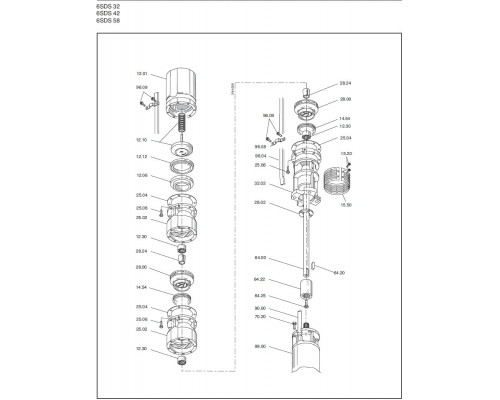 Насос скважинный 6" Calpeda 6SDS32/7 30м3/ч, 69м, 9,2квт аналог ЭЦВ6-25-70 ЭЦВ6-25-70  