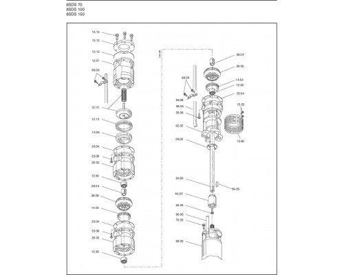 Well pump 8" Calpeda 8SDS100/1 100m3/h, 15,5m, 5,5kwt