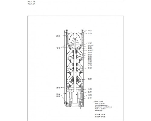 Насос скважинный 8" Calpeda 8SDX97/14 100м3/ч, 169м, 59квт аналог ЭЦВ10-100-175   