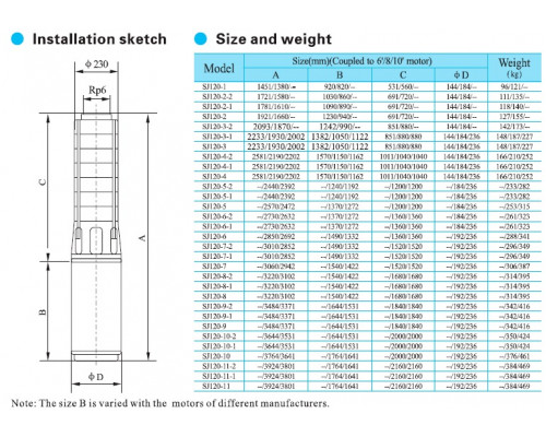 pump SJ120-7-2SWSP8S downhole stainless steel