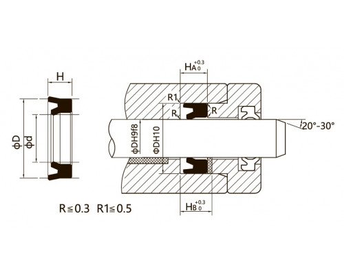 IDU-NBR 140*156*18 - ущільнення штока IDU YX-d NBR |