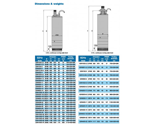 Borehole pump NEPTUNE QXN20/3-11