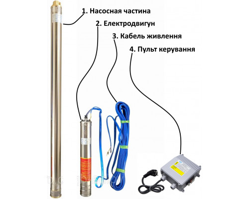 Насос свердловинний з підв, стійк, до піску 3″ OPTIMA  3SDm1,8/15 0,37 кВт 61м + пульт+кабель15м NEW