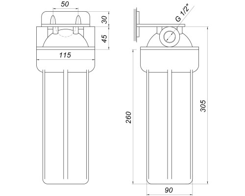 Посилена фільтр-колба для гар. води Bіо+ systems HT-10, 1/2″