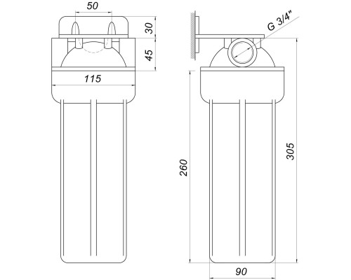 Посилена фільтр-колба для гар. води Bіо+ systems HT-10, 3/4″