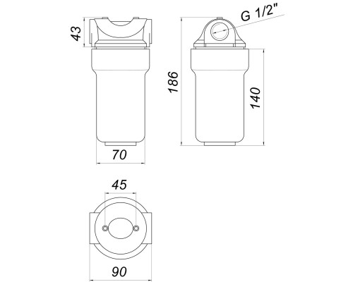 Фільтр-колба  для котлів (поліфосф. сіль) Bіо+ systems SL25, 1/2″