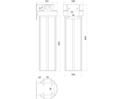 Фільтр-колба + ПП картридж Bіо+ systems SL20-BB Big Blue 20″, 1″