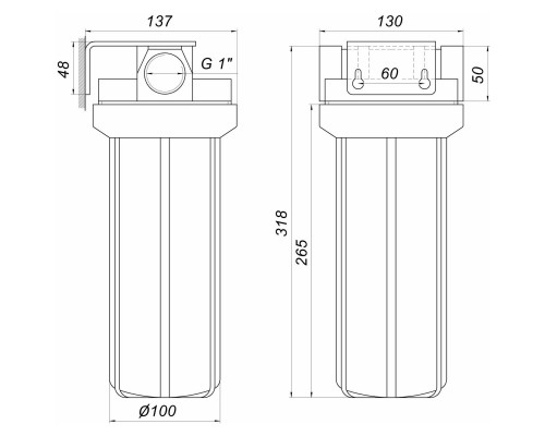 Посилена фільтр-колба для гар. води Bіо+ systems HTS-10, 1″