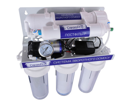 Система зворотного осмосу OasisPro, насос + ПЛАСТ. бак, BSL03-RO-75