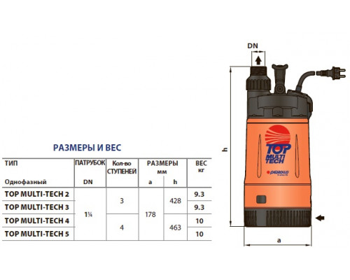 насос pedrollo TOP MULTI-TECH 3 дренажный