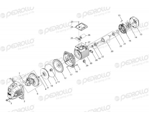 насос pedrollo JSWm 2C самовсмоктуючий до 9м