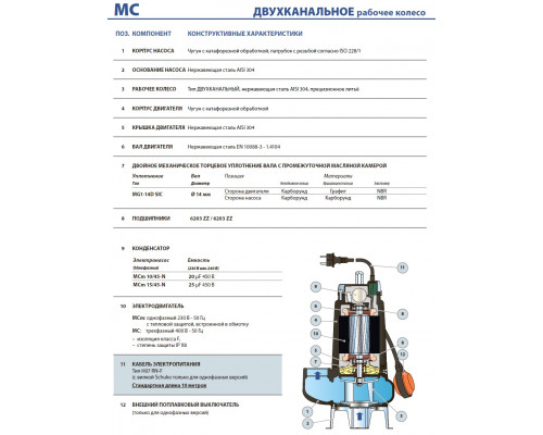 насос pedrollo MC 15/45 фекальний