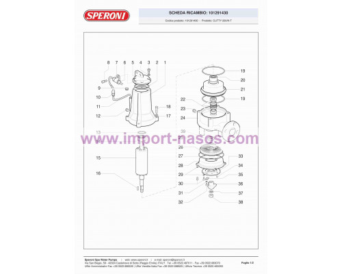 насос speroni CUTTY 200 N-T