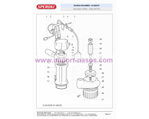 насос speroni ECM 75 DS заміна насоса гном10-10