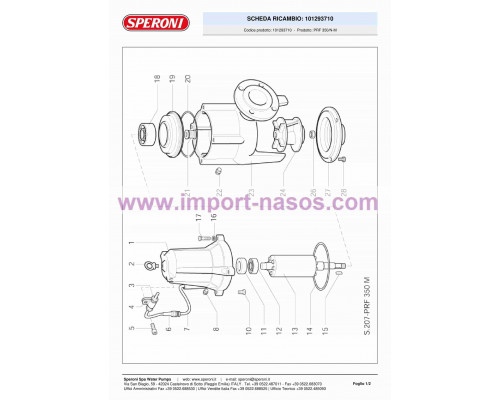 насос speroni PRF 350 N-M