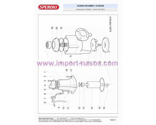 Pumpe speroni PRF 350 N-V