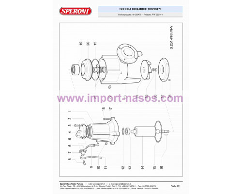 Pumpe speroni PRF 550 N-V