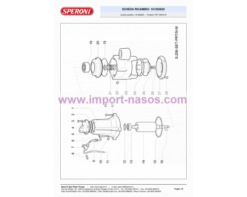 Pumpe Speroni PRT 300 N-M