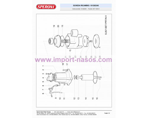 насос speroni SET 150 V