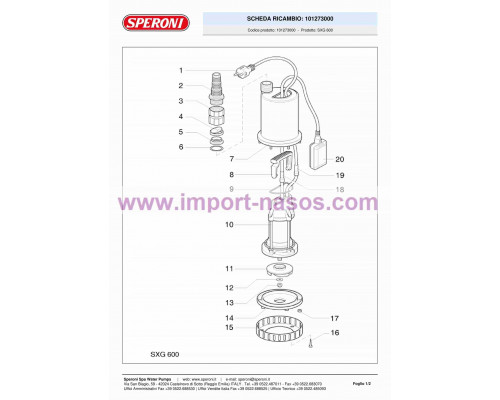 насос speroni SXG 600