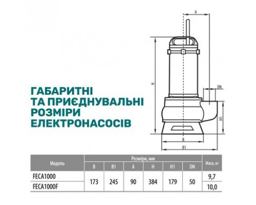 Дренажно-фекальний насос FECA 1000 "rudes"