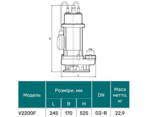 Дренажно-фекальний насос V2200F "NPO"