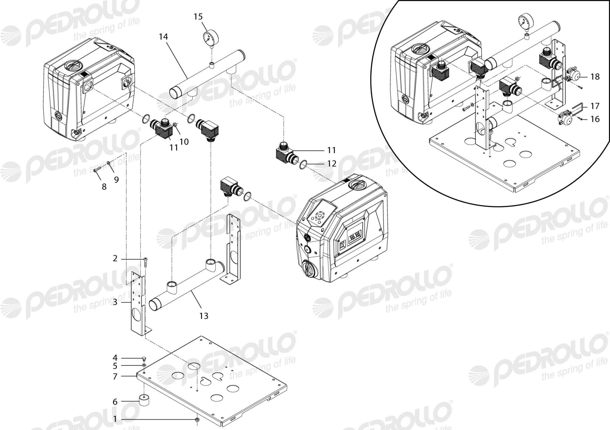  двухнасосна станція pedrollo DUAL-DG PED 3+5 